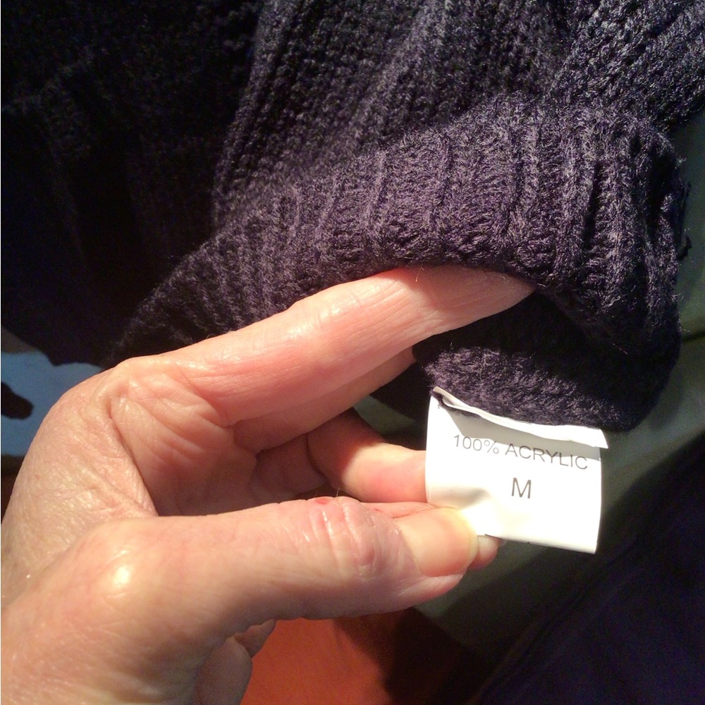 3 lEFT ! Boho Lobster Navy and White Lobster cardigan Sweater - Picture 5 of 7
